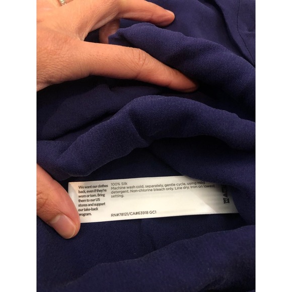 Eileen Fisher 100% Silk Button Down Shirt Womens XL Purple Long Sleeve Blouse - Picture 4 of 8